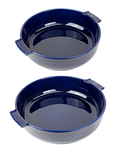 Pack Round Ceramic Bakers, Blue - Peugeot Saveurs
