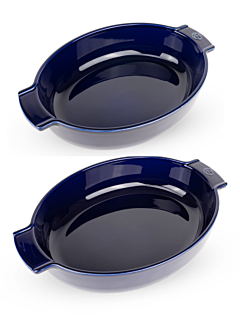 Pack Oval Ceramic Bakers, Blue - Peugeot Saveurs